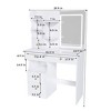 Kumasinova Makeup Vanity Desk with LED Mirror&5 Drawers,Adjustable Lighting Vanity Table with Hidden Mirror,Storage Dressing Table for Bedroom,White - 2 of 4