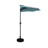 WestinTrends 9 Ft Half Market Patio Umbella with Black Round Plastic Base - 3 of 4