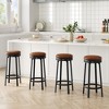 30.7" Swivel Bar Stools with Footrest - 360¡ã Rotation, PU Faux Leather Seat & Metal Frame, for Kitchen Island, Home Bar - 2 of 4