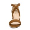 Allegra K Women's Open Toe Crisscross Buckle Ankle Strap Block Heel Sandals - 2 of 4