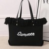 FATMOON Personalized Embroidered Tote Bag - Large Capacity Travel Shoulder Bag for Women, Lettering Canvas Tote for Daily Wear - 2 of 4