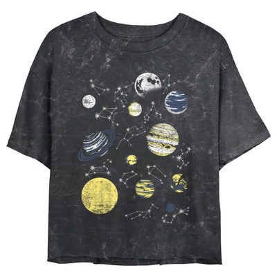 Junior's Women Lost Gods Zodiac Planet Guide Crop T-shirt : Target