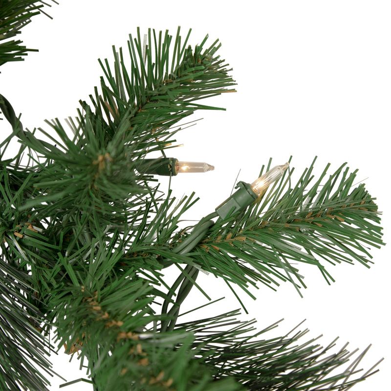 Northlight 9' x 12" Green Pre-Lit Beaver Pine Artificial Christmas Garland, Clear Lights, 3 of 4