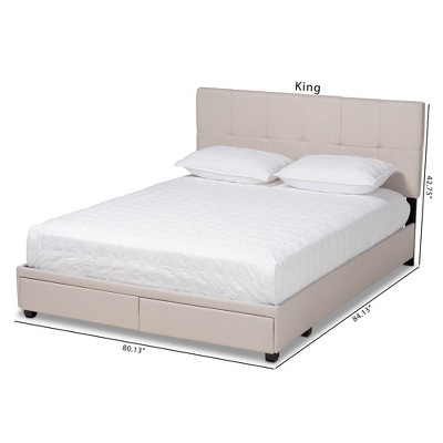 Elegant Beige Linen Queen Storage Bed with Biscuit Tufting