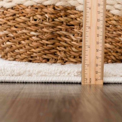 Ryuu Ivory High Pile Shag Area Rug 2' x 3'