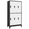 vidaXL Steel Locker Cabinet with 6 Lockable Doors, Anthracite and White, 35.4"x17.7"x70.9", Ideal for Schools and Offices, Durable Storage Solution - 2 of 4