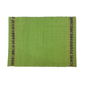 Beachcombers Set of 4 Green Raffia Placemat - 1 of 2