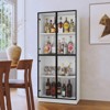 FONTOI Freestanding Storage Cabinet with Glass Doors, Display Case with 4-Tier Storage Shelves for Kitchen, Collectibles White, 15.7"*68.3"*29.9" - 4 of 4