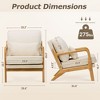 Beige Modern Accent Chair with Lumbar Pillow and Wooden Frame for Living Room or Office - 3 of 4
