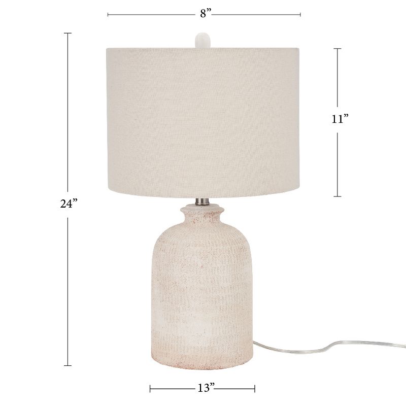 24" White Textured Terracotta Table Lamp - Nourison, 2 of 9