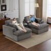 TiramisuBest L-Shaped Sectional Sofa with Chaise, Deep Seat Modular Sleeper Couch, Corduroy Floor Sofa for Living or Apartment, Black - 3 of 4