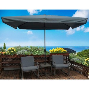 Osparple 10 x 6.5FT Patio Umbrella with Crank,Rectangular Outdoor Umbrella with Push Button for Backyard,Poolside,Deck,Base Not Included - 1 of 4