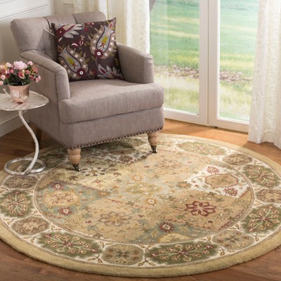 Elegant Ivory Wool 6' Round Hand-Tufted Area Rug