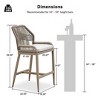 PURPLE LEAF Patio Sunbrella Bar Stools Set of 2 Handwoven Wicker Bar Height Stool Modern Aluminum Outdoor Wicker Barstools with Back and Cushion - 3 of 4