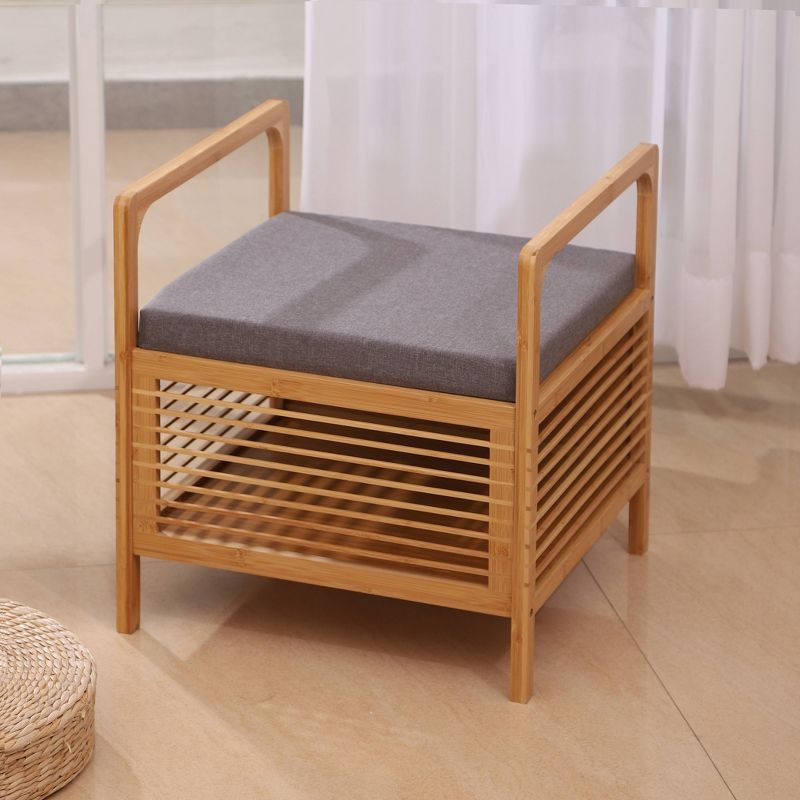 Square Cambridge Bamboo Storage Shoe Bench Natural - Proman Products, 4 of 10
