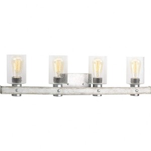 Progress Lighting Gulliver 4-Light Bath Vanity, Galvanized, Shade Included, 3.88 x 3.88 x 6, Up/Down Mounting - 1 of 2