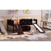 NicBex Twin Size Loft Bed with Slide & Climbing Wall,Fun Twin Loft Bed with Chalkboard Panels & Storage Bins,Low Loft Bed for Kids - 3 of 4