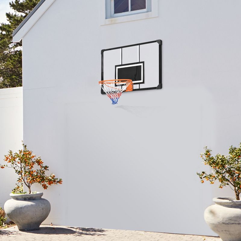 Soozier Wall Mounted Basketball Hoop with Shatter Proof Backboard, Durable Rim and All-Weather Net for Indoor and Outdoor Use, 3 of 7