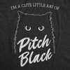 Womens I'm A Cute Little Ray Of Pitch Black Tshirt Funny Pet Cat Kitty Halloween Graphic Novelty Tee - Crazy Dog Women's T Shirt - image 2 of 4