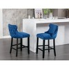CAVINAS Set of 2 Velvet Bar Stools,26.7'' Counter Stools with Button Tufted & Chrome Nailhead Trim,Bar Chairs for Home Pub & Kitchen Island - 3 of 4