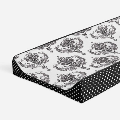 Bacati - Classic Damask White/Black changing Pad Cover