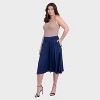 24seven Comfort Aapparel Womens Pleated Elastic Waist Pocket Midi Skirt - 2 of 4