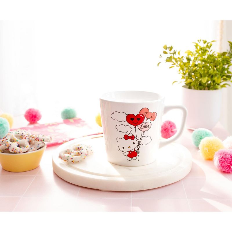 Silver Buffalo Sanrio Hello Kitty Love Balloon Wide Rim Ceramic Latte Mug | Holds 17 Ounces, 3 of 9