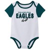 NFL Philadelphia Eagles Infant Boys' 3pk White Bodysuit - 3 of 4