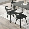 GDFStudio Odette Farmhouse Rubberwood Dining Chairs with Curved Backrest (Set of 2) - 2 of 4