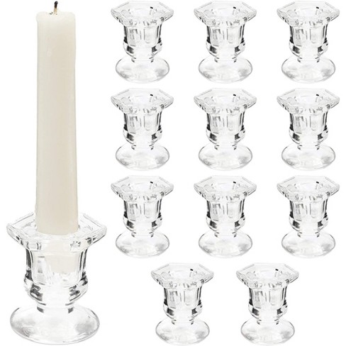 3 gold plastic acrylic Candle Holders for taper candles 