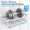 Aoibox 5-Pack Rustproof Stainless Steel Shower Caddy ¨C No Drill Adhesive Bathroom Organizer with Large Capacity, Spacious Shower Shelves - 4 of 4
