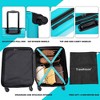 NAYSAYE 20 Inch Carry On Luggage Lightweight ABS Spinner Suitcase with Adjustable Handle for Air Travel, Turquoise, 14.57"*9.06"*21.65" - 2 of 4