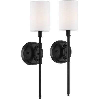 John Timberland Abner 20 1/4" High Modern Black Wall Sconce Set of 2
