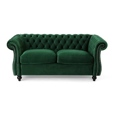 Somerville Traditional Chesterfield Loveseat Green - Christopher Knight Home