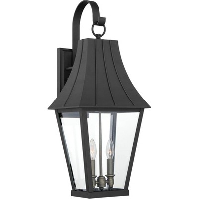 Minka Lavery Modern Outdoor Wall Light Fixture Coal 2-Light 24 1/4" Clear Glass Shade for Post Exterior Barn Deck Porch Yard Patio