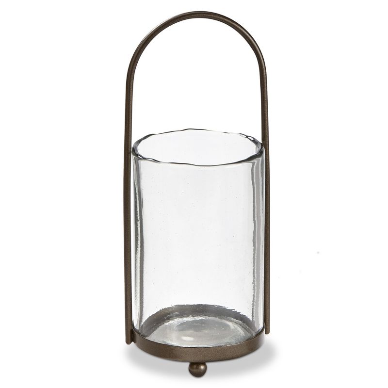 TAG Cabo Metal And Clear Glass Hurricane PIllar Candle Holder, 3.5L x 3.5W x 9.5H inches, 1 of 3