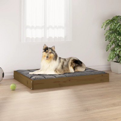 VidaXL Dog Bed Honey Brown 36 in.x25.2 in.x3.5 in. Solid Wood Pine