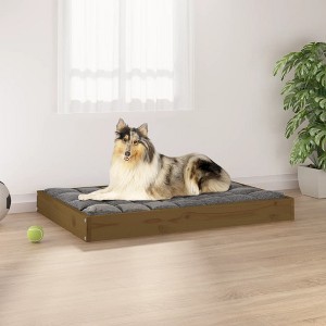 VidaXL Dog Bed Honey Brown 36 in.x25.2 in.x3.5 in. Solid Wood Pine - 1 of 4