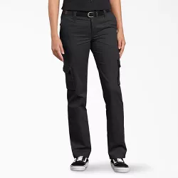 Dickies Women's Relaxed Fit Cargo Pants, Black (BK), 16RG