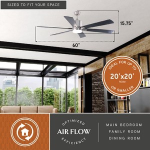 VAXCEL Wheelock Satin Nickel Indoor Ceiling Fan with Light Kit and Remote - 1 of 4