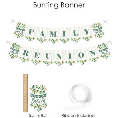 Family Reunion Green and White Party Decoration Kit