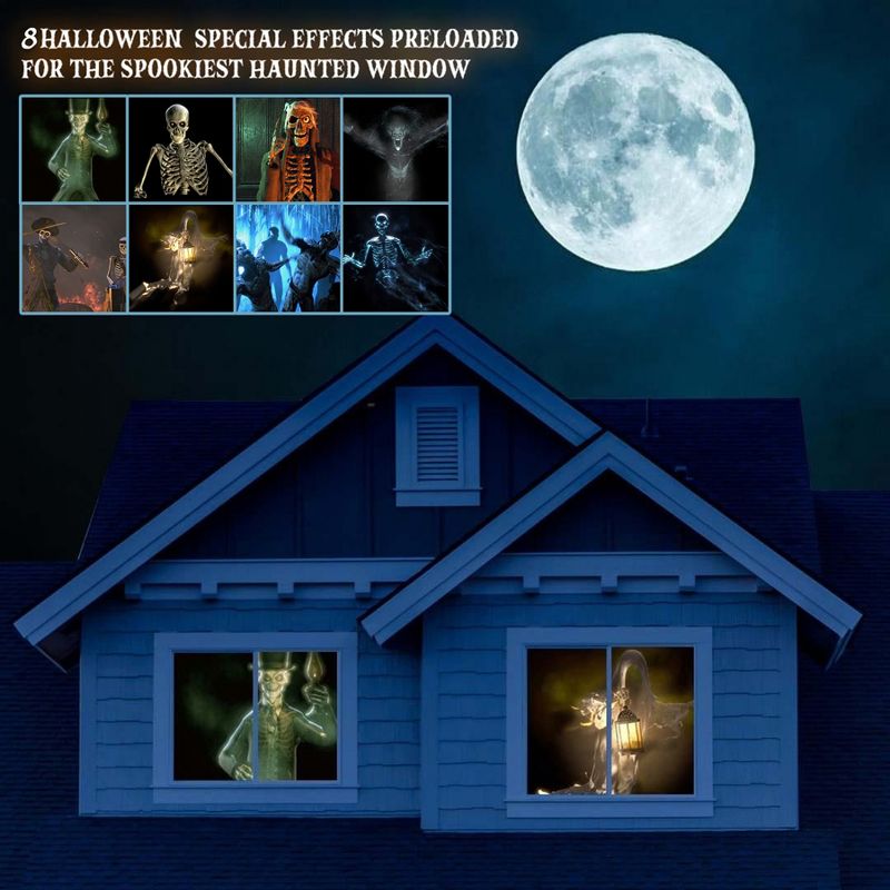 AAXA HP3 Halloween Special FX Projector for Haunted Windows, Auto-Start, 8 Halloween Movies Preloaded - Orange (HP-300-00), 3 of 11