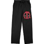 Marvel Comic Book Men's Deadpool Symbol Black Sleep Pajama Pants
