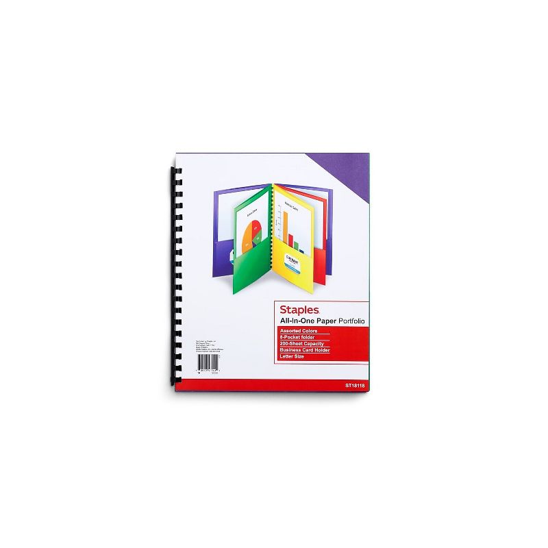Oxford 8 Pockets Portfolio Folder Red Green Yellow Purple (99656) 854588, 1 of 4
