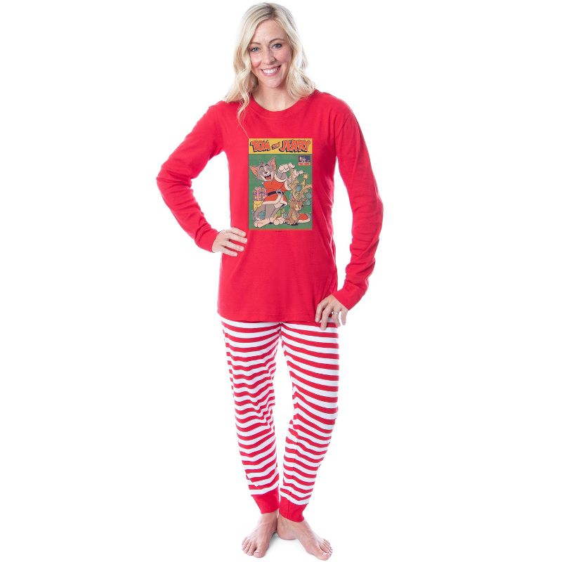 Tom And Jerry Christmas Santa Sleep Tight Fit Family Pajama Set, 3 of 6