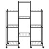 vidaXL White Iron 4-Floor Flower Stand with Wheels, Durable Plant Rack with Strong Frame and Versatile Storage Shelf, 17.3"x9.1"x31.5" - 3 of 4