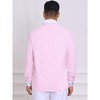 INSPIRE CHIC Men's Contrasting Colors Collar Long Sleeve Button Down Formal Business Dress Shirts - 3 of 4