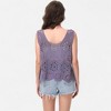 Anna-Kaci Women's Crochet Sleeveless Tank Top with Floral Open Knit Pattern and Scalloped Hem Detail - 4 of 4