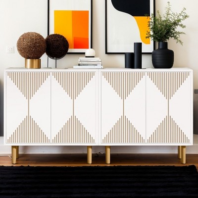Hommoo Modern Sideboard Buffet, 59" Wood Storage Cabinet with Doors