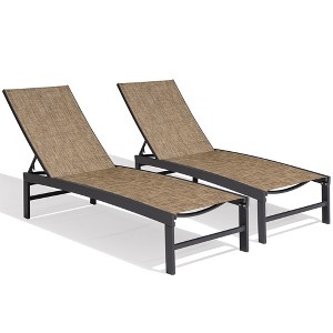 Crestlive Products 2 pc Outdoor Pool Lounger Aluminum All-weather Adjustable Chaise Lounge Chair - 1 of 4